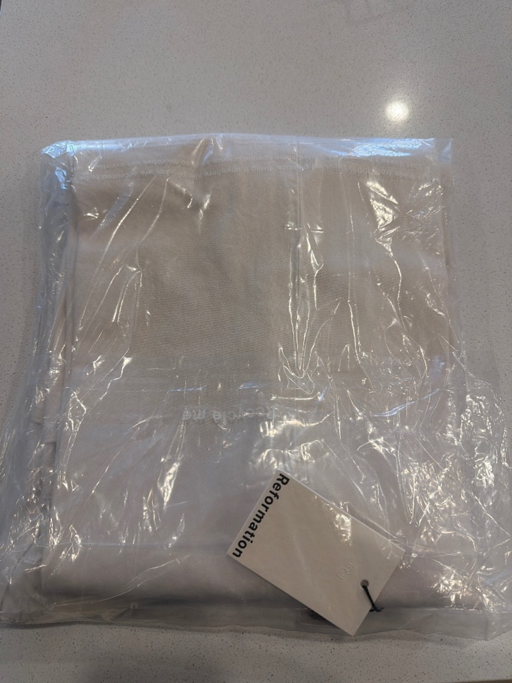 Reformation Reisa Adjustable Waist Baggy Jeans Ivory - Size 24